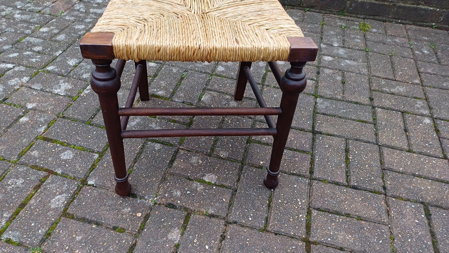 Vintage Mahogany Rush Seated Occasional Chair