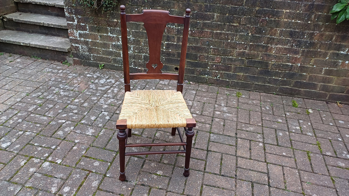 Vintage Mahogany Rush Seated Occasional Chair