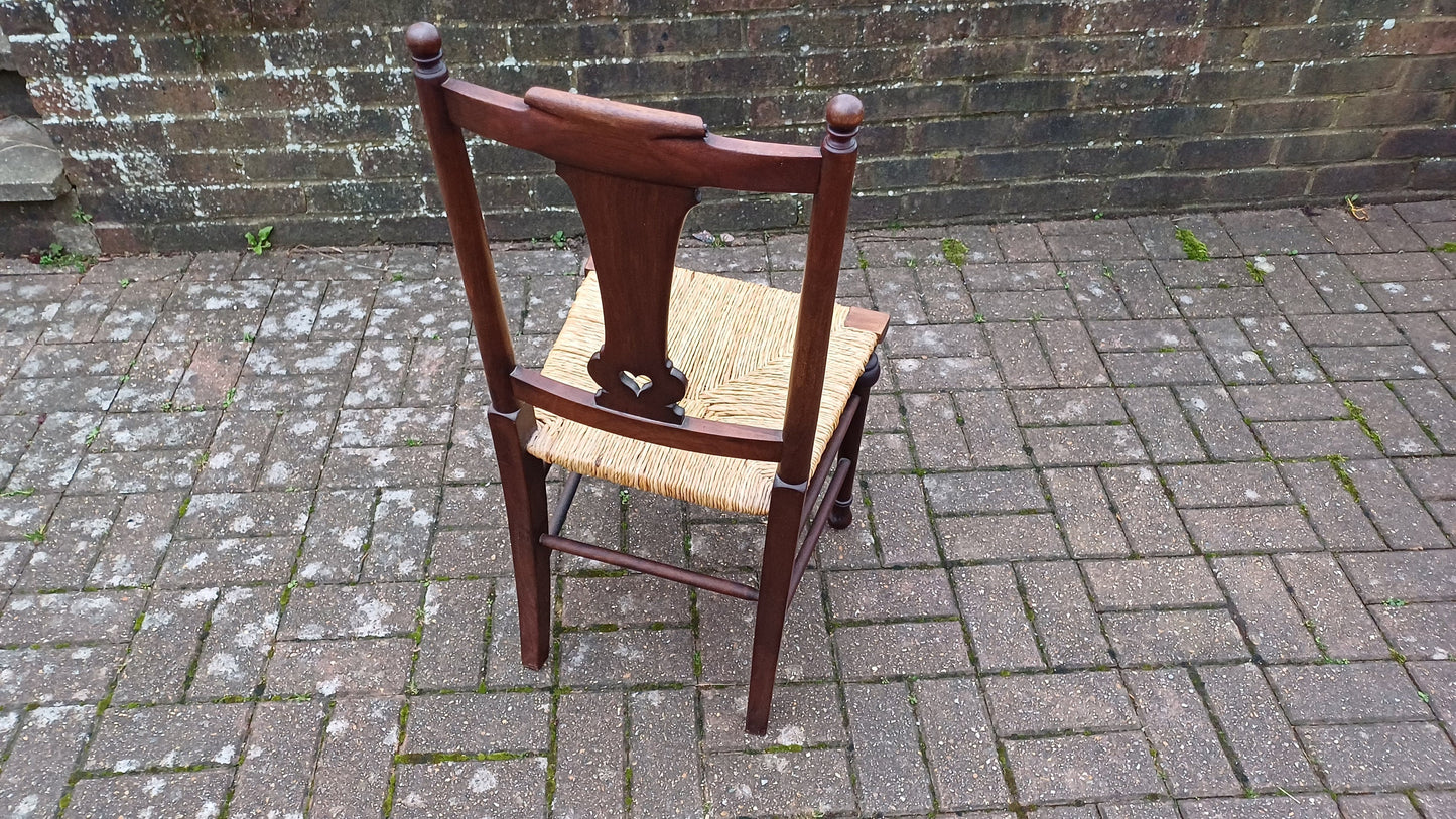 Vintage Mahogany Rush Seated Occasional Chair