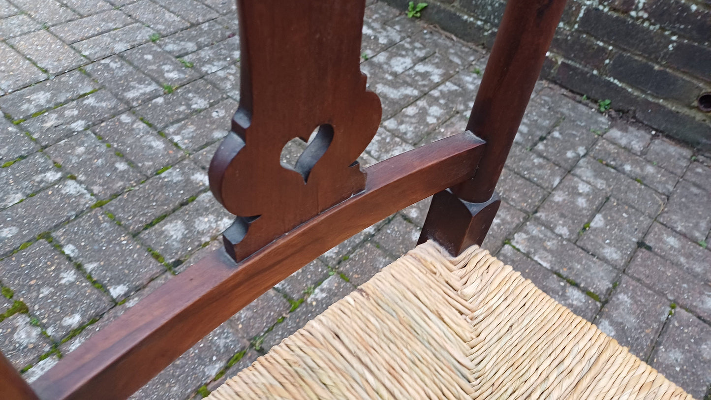 Vintage Mahogany Rush Seated Occasional Chair