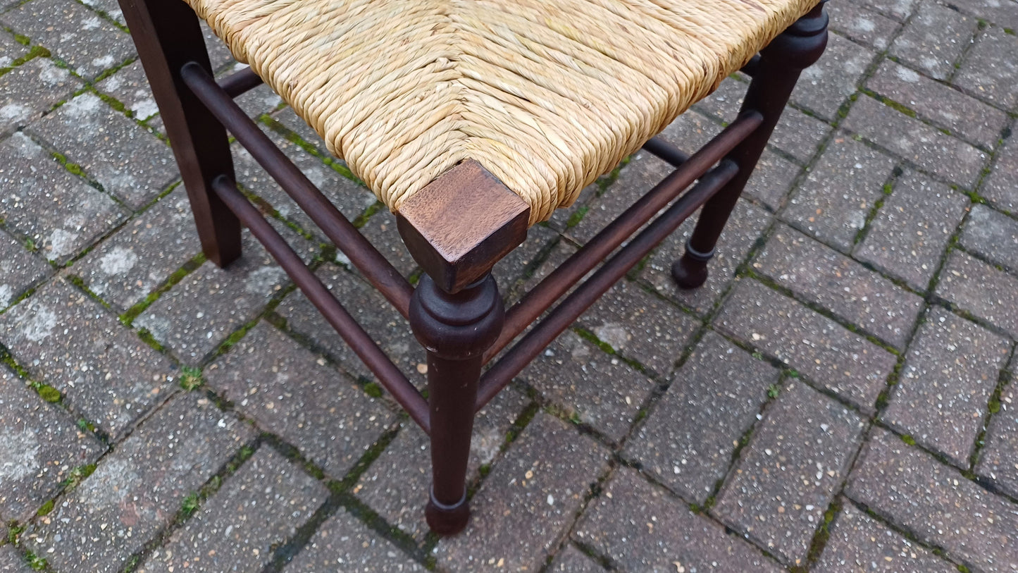 Vintage Mahogany Rush Seated Occasional Chair