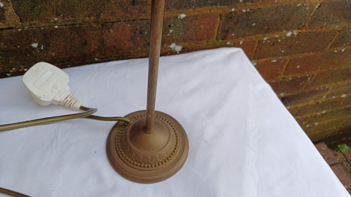 Tall Brass Working Table Lamp. Vintage Lighting. 2m Lead with Switch