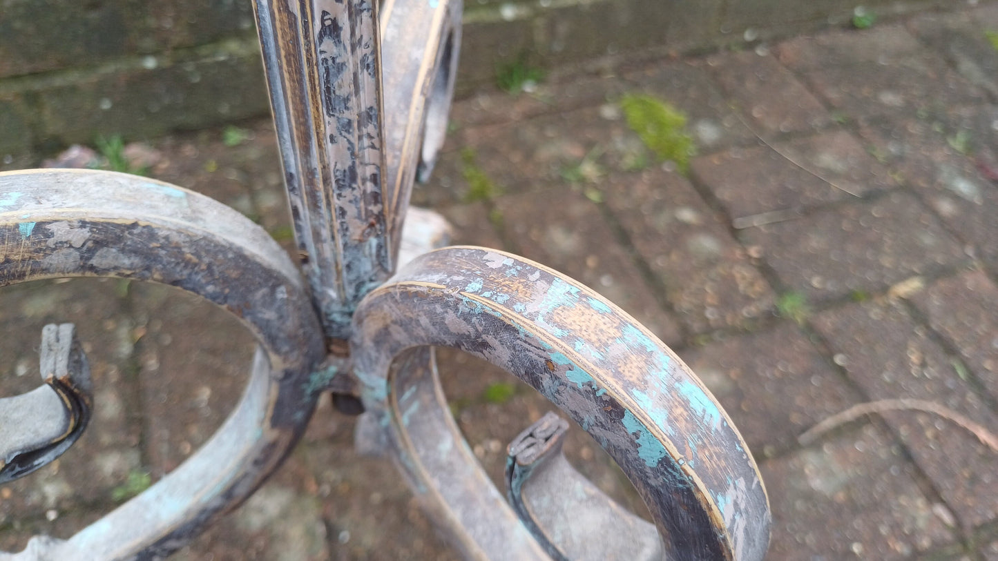 Huge Vintage Painted Iron Torchere Candlestick Tall Stand Bespoke Painted.