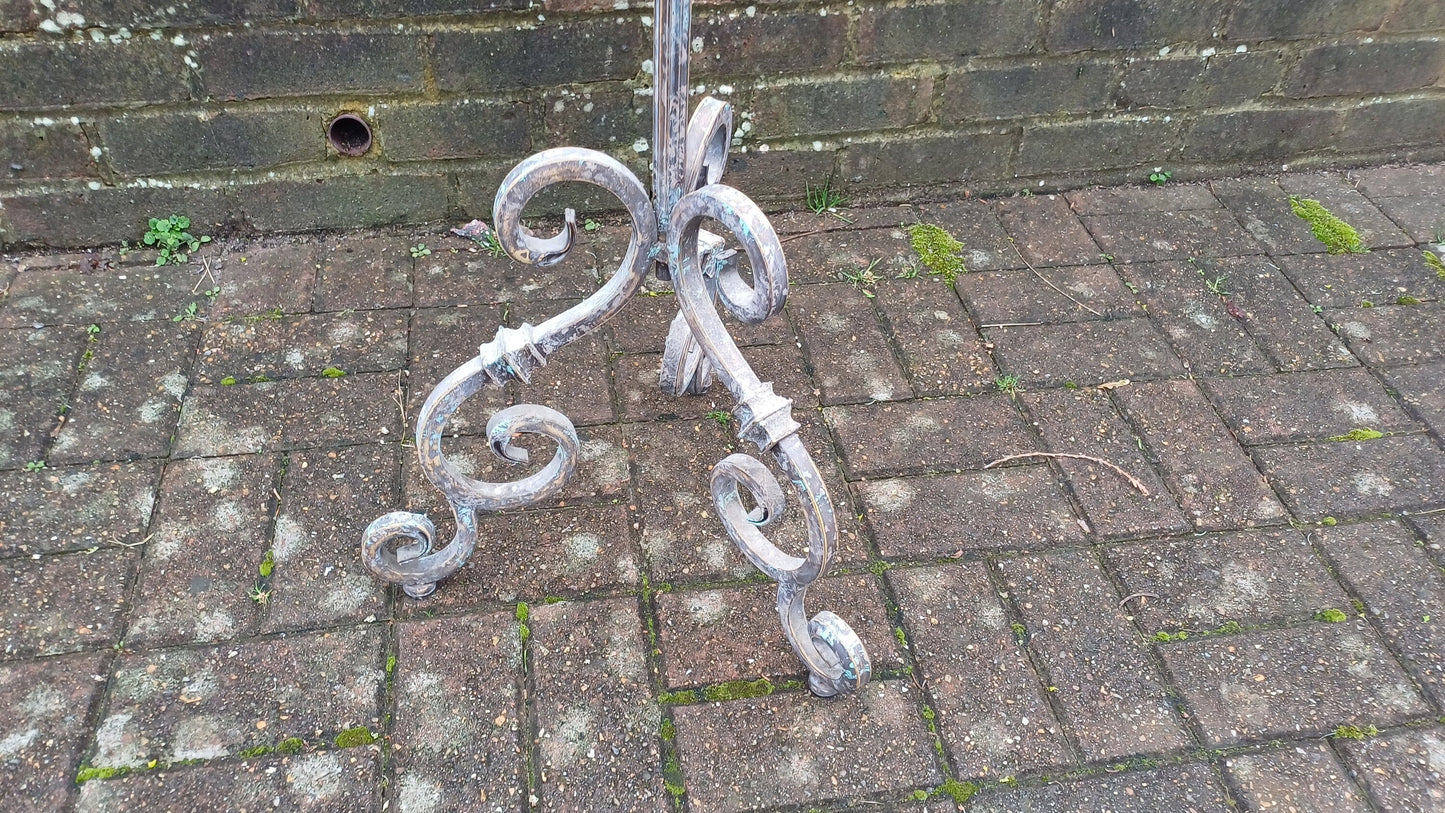 Huge Vintage Painted Iron Torchere Candlestick Tall Stand Bespoke Painted.