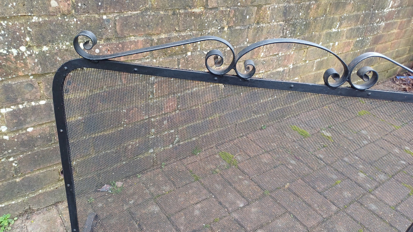 Large Vintage Iron and Metal Fire Screen Fire Guard 70s