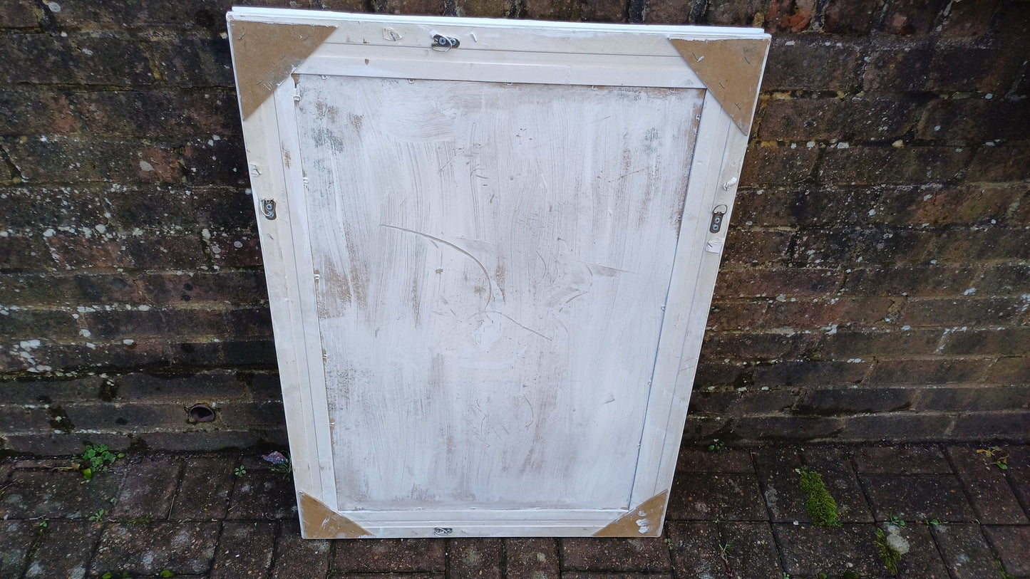 Large Bespoke Painted Shabby Chic Wall Mirror in Farrow and Ball with Gold Decoration