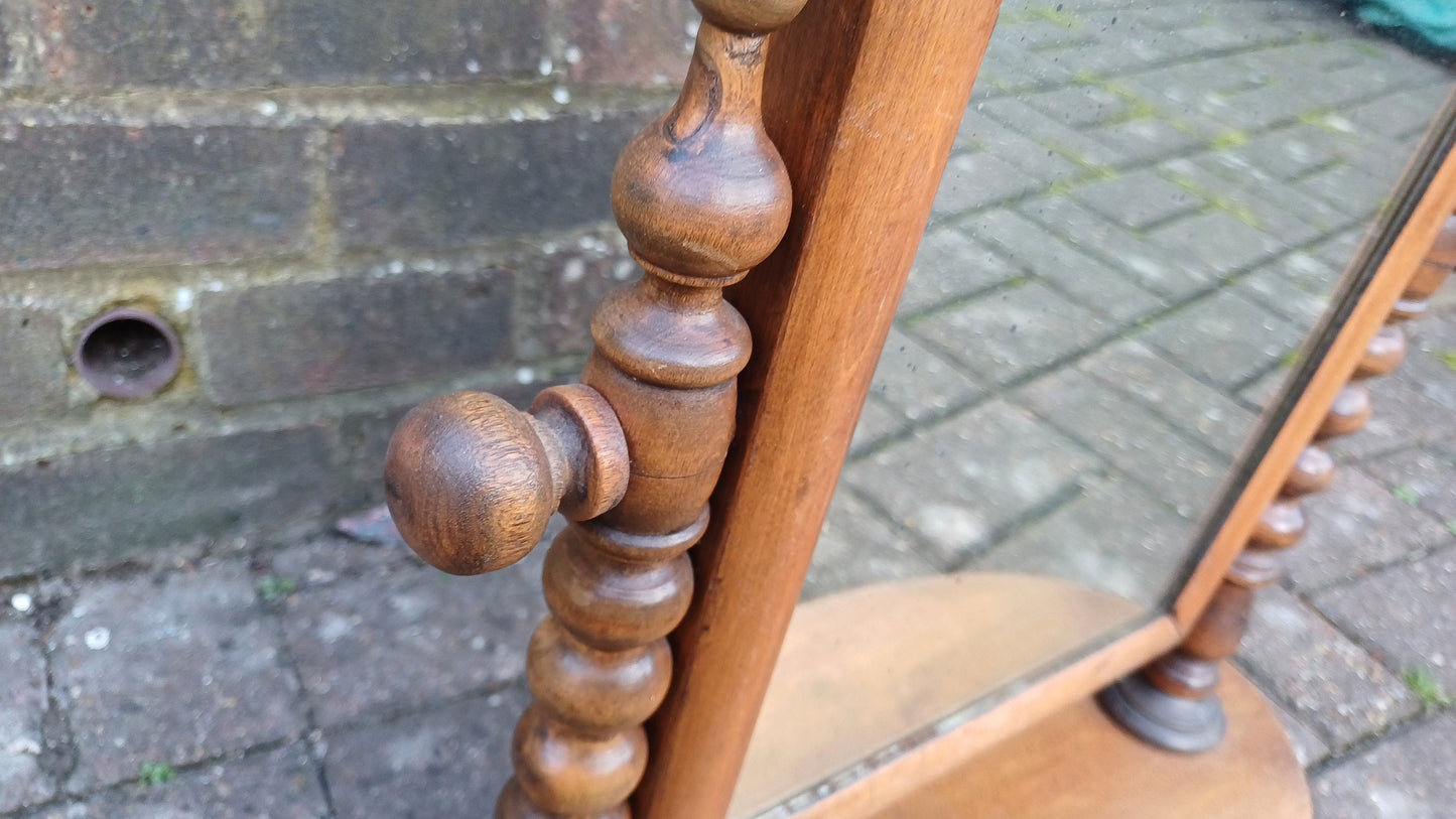 Vintage Victorian Stripped Dressing Table Mirror Swing Mechanism.