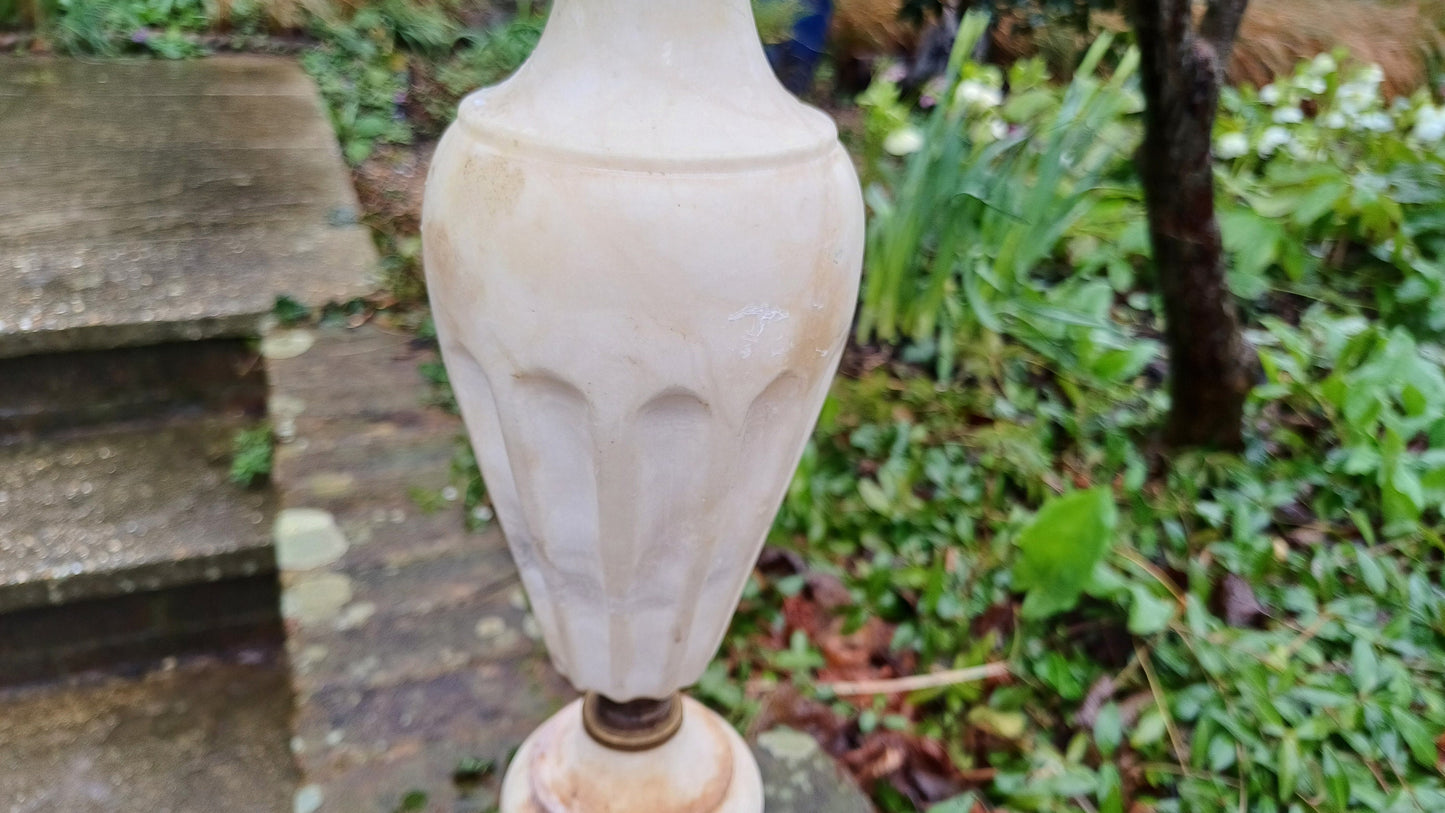 Outstanding and Large Vintage Marble and Brass Decorative Bedside Lamp
