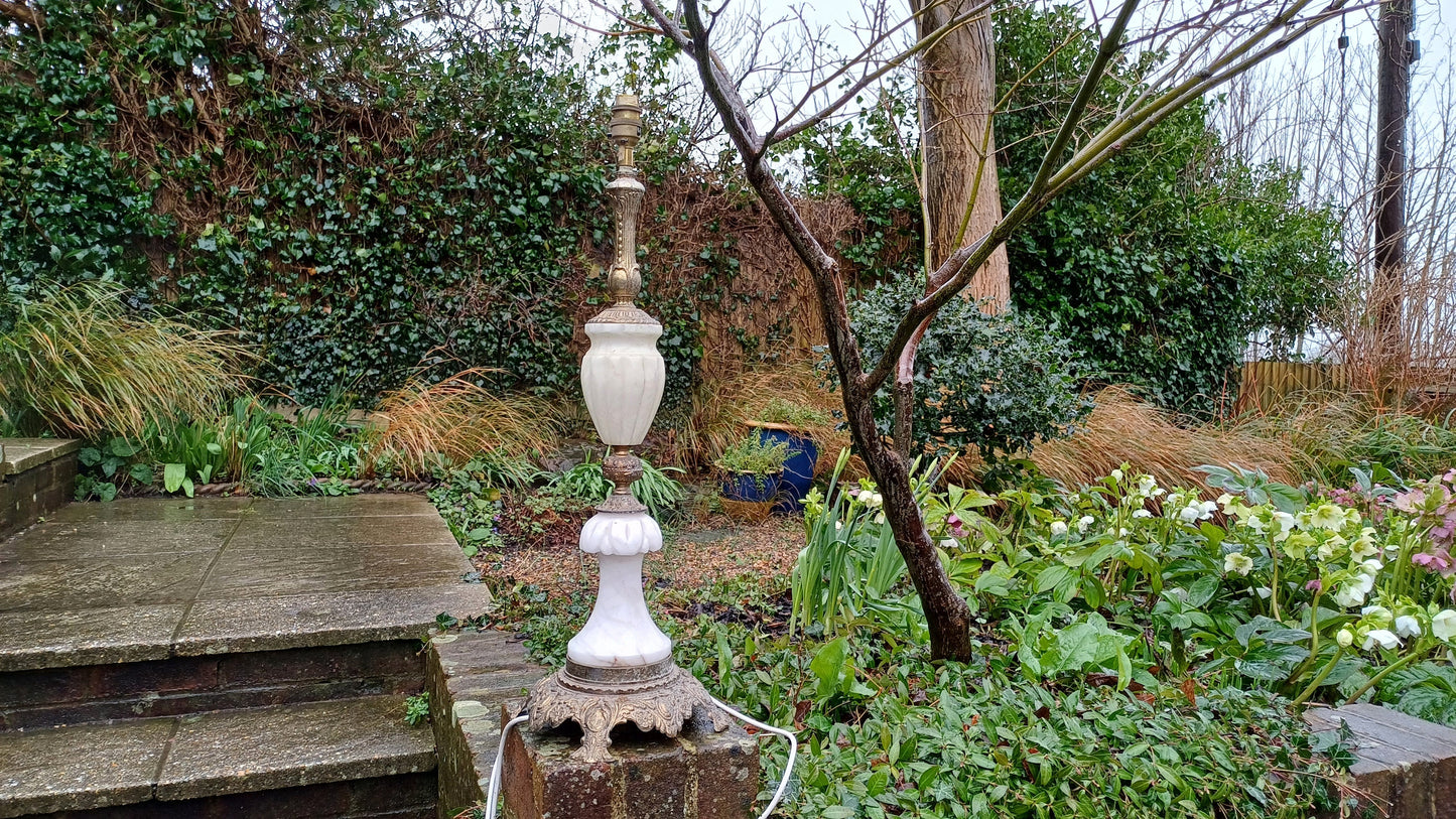 Huge, Sumptuous and Large Vintage Marbe and Gold Decorative Bedside Lamp.