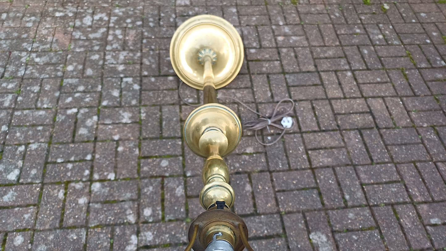 Impressive Top Quality Brass Victorian Standard Lamp. Very Heavy.