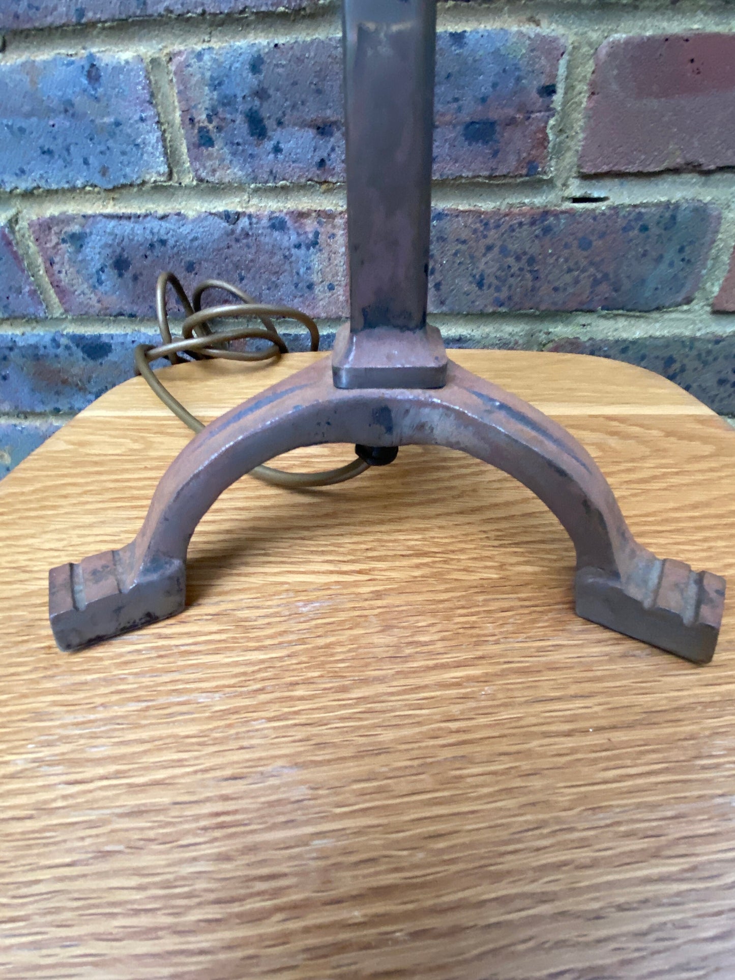 Intriguing Art Nouveau solid Wrought Iron Vintage Lamp - tall 56cm, working order