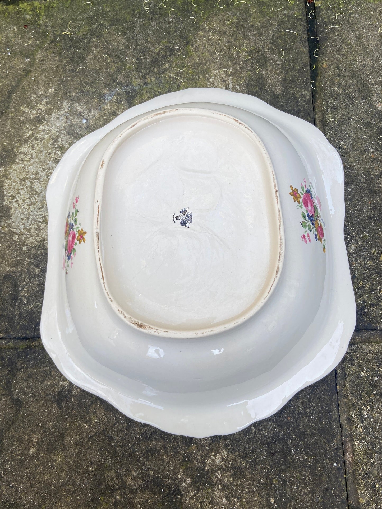 Large Vintage Floral Jug and Basin set, Ironstone, Made in England