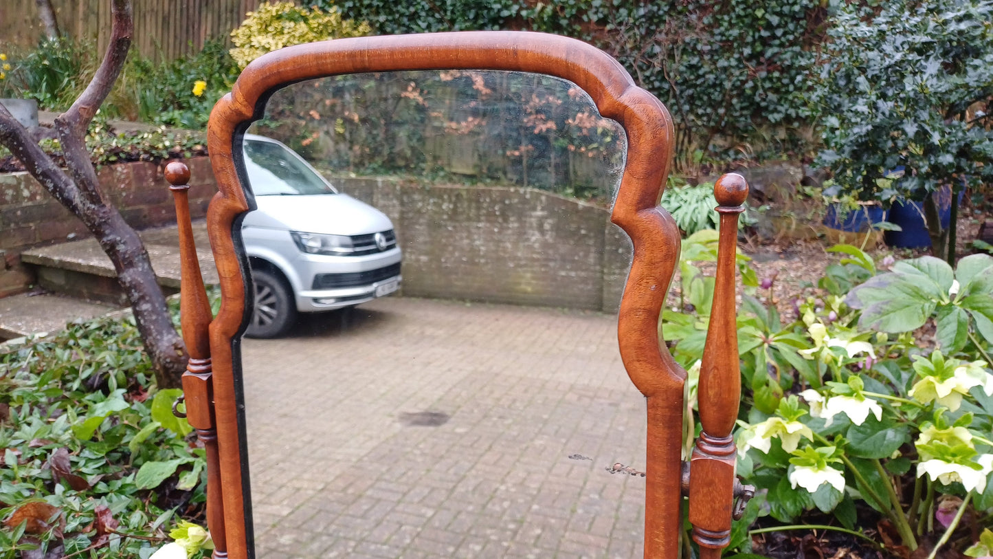 Large Vintage Mahogany Swing Dressing Table Mirror