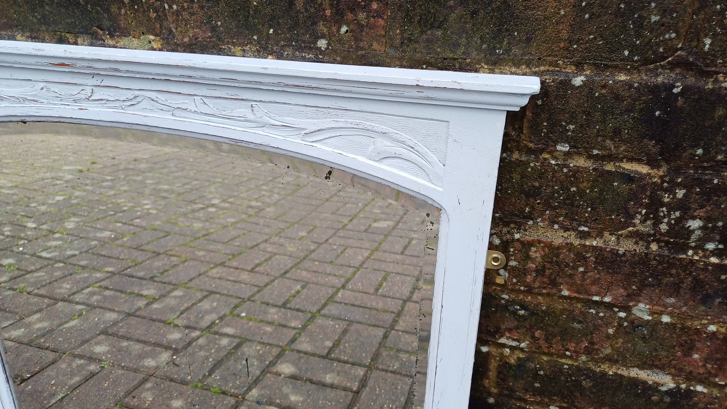 Vintage Painted Art Nouveau Wall Mirror in Farrow and Ball.