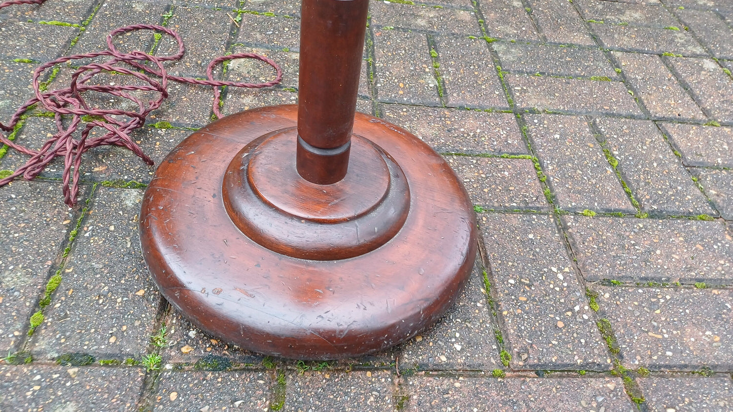 Vintage Early 20th Century Stained and Turned Standard Lamp.