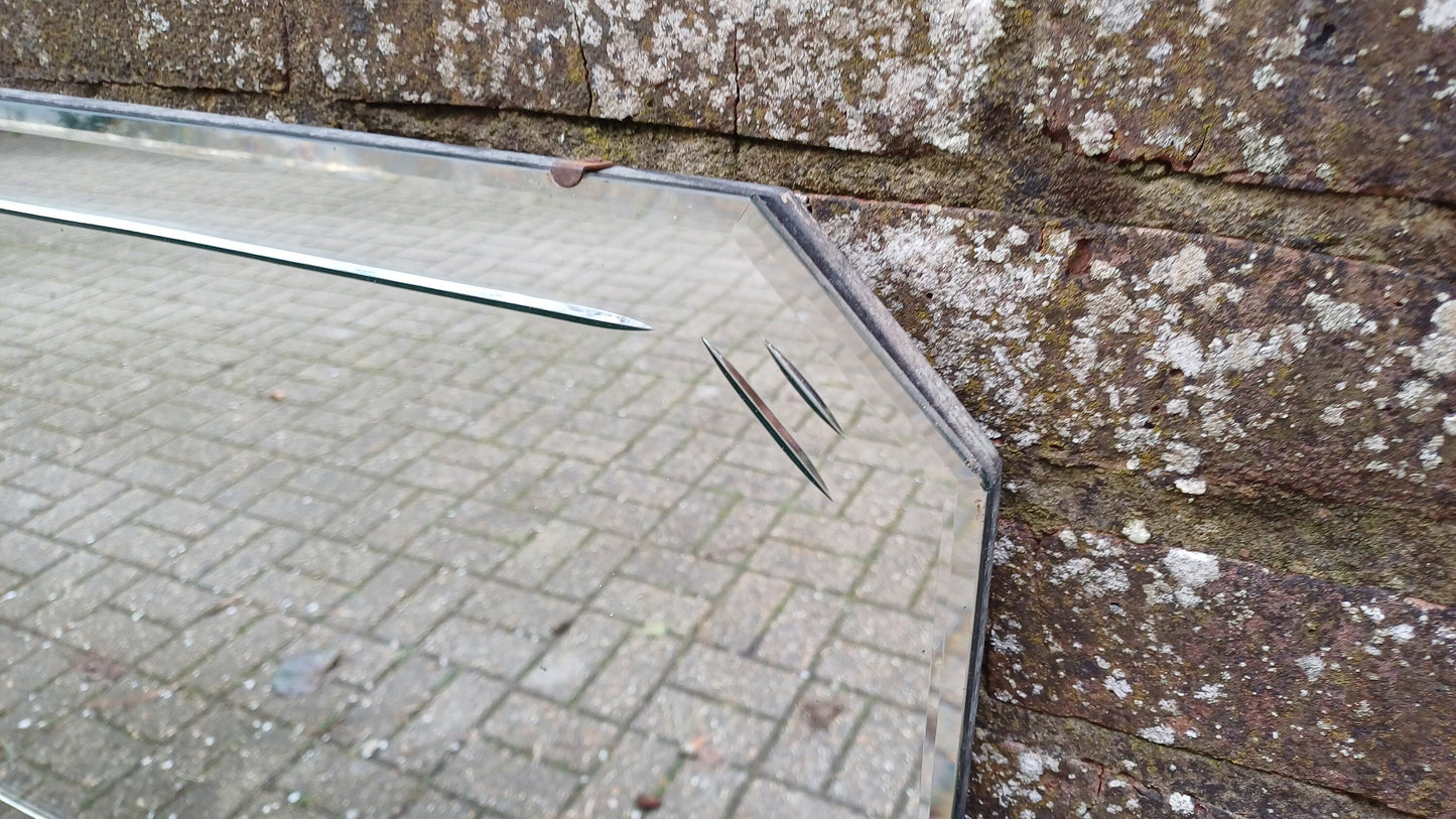 Vintage Retro Frameless Art Deco Wall Mirror Inner Bevelled Decoration