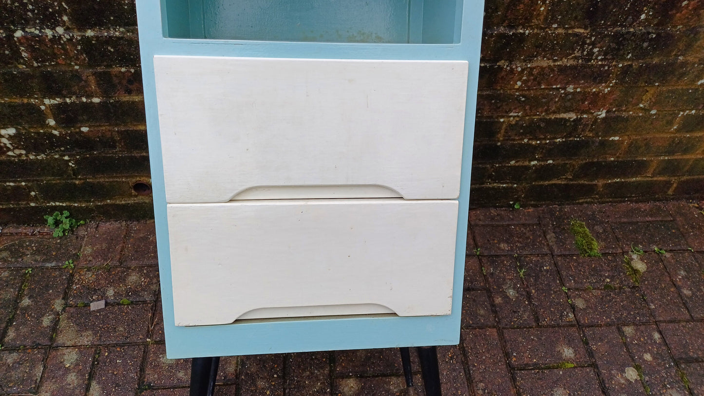 Classic 50s Retro Storage Unit Cupboard Drawers Atomic Legs