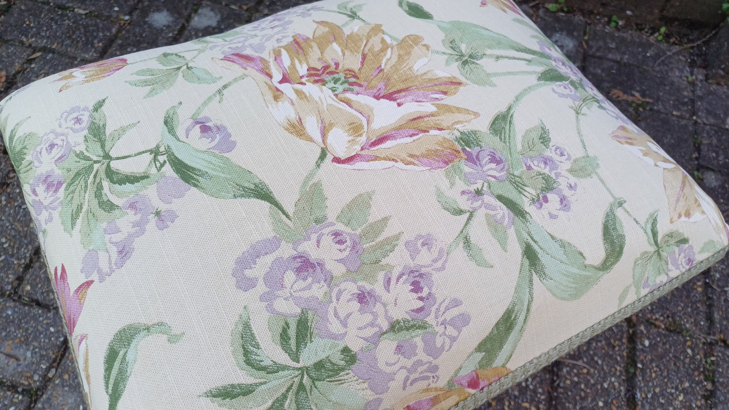 Beautifully Upcycled Restored Vintage Retro Wooden Linen Basket Cushioned Stool.