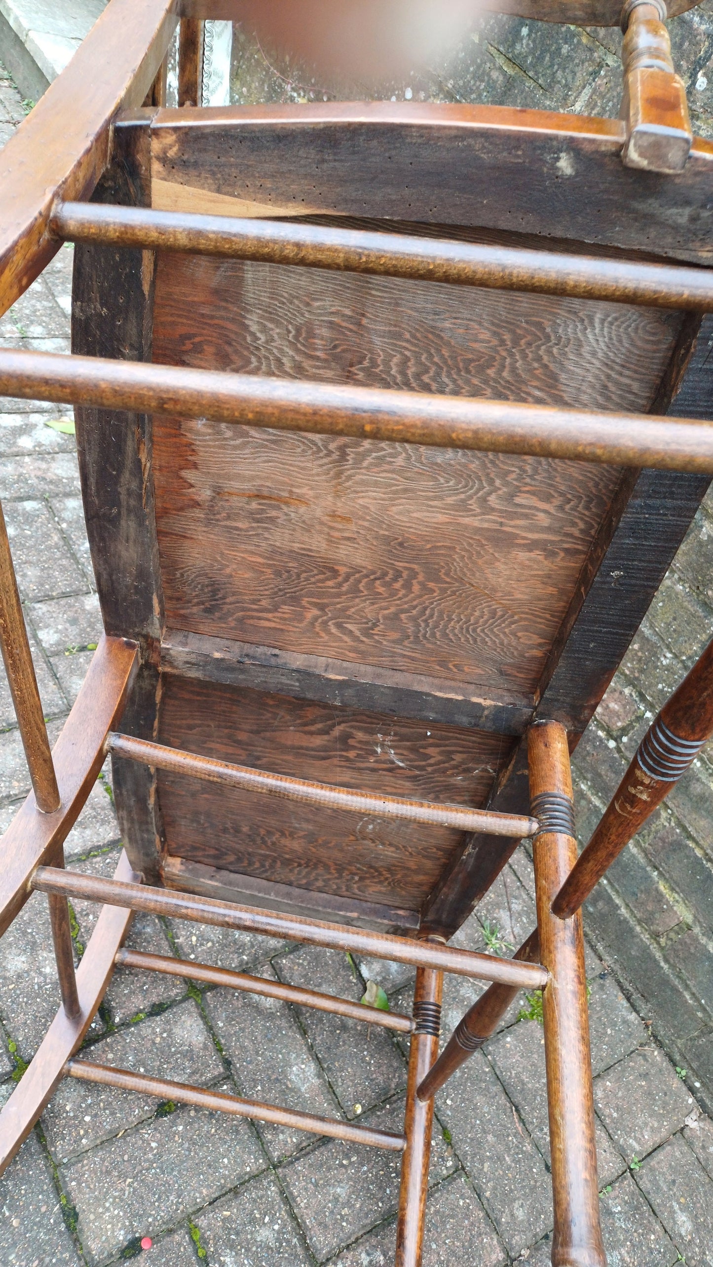 Beautiful Double Seated Edwardian Mahogany Upholstered Chair