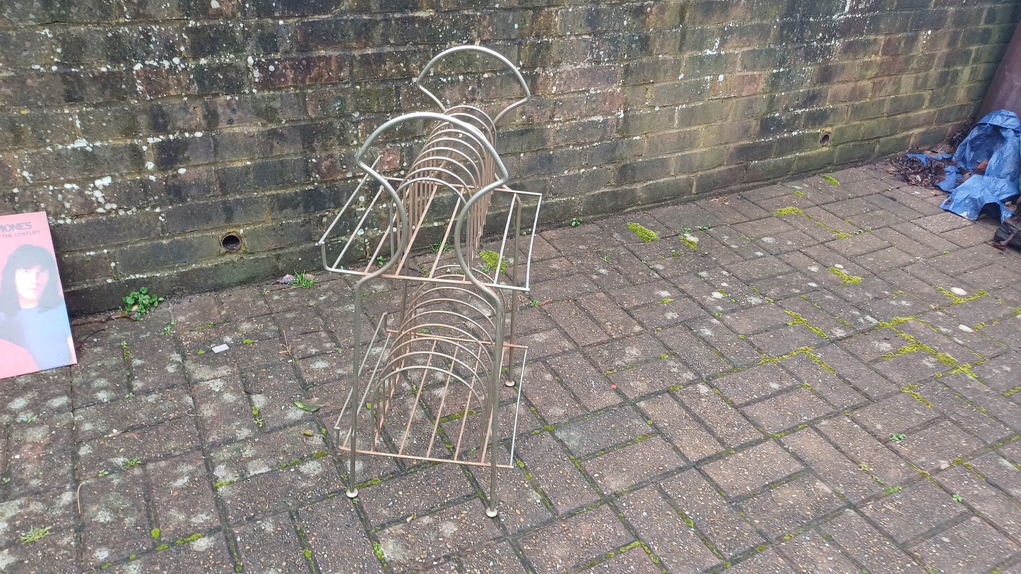 A Superb Vintage Retro 1960s 12 inch LP Metal Record Rack