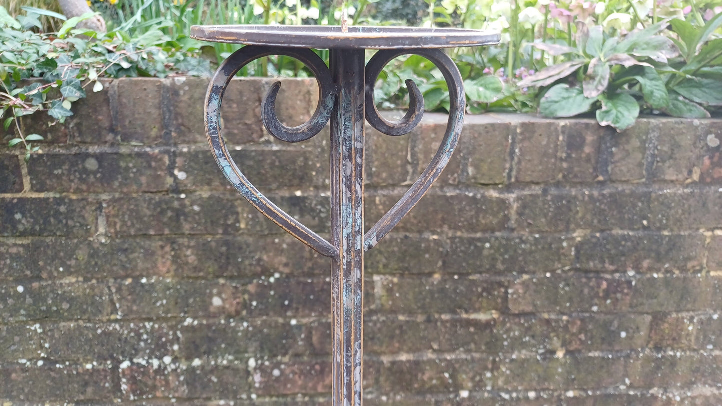 Huge Vintage Painted Iron Torchere Candlestick Tall Stand Bespoke Painted.