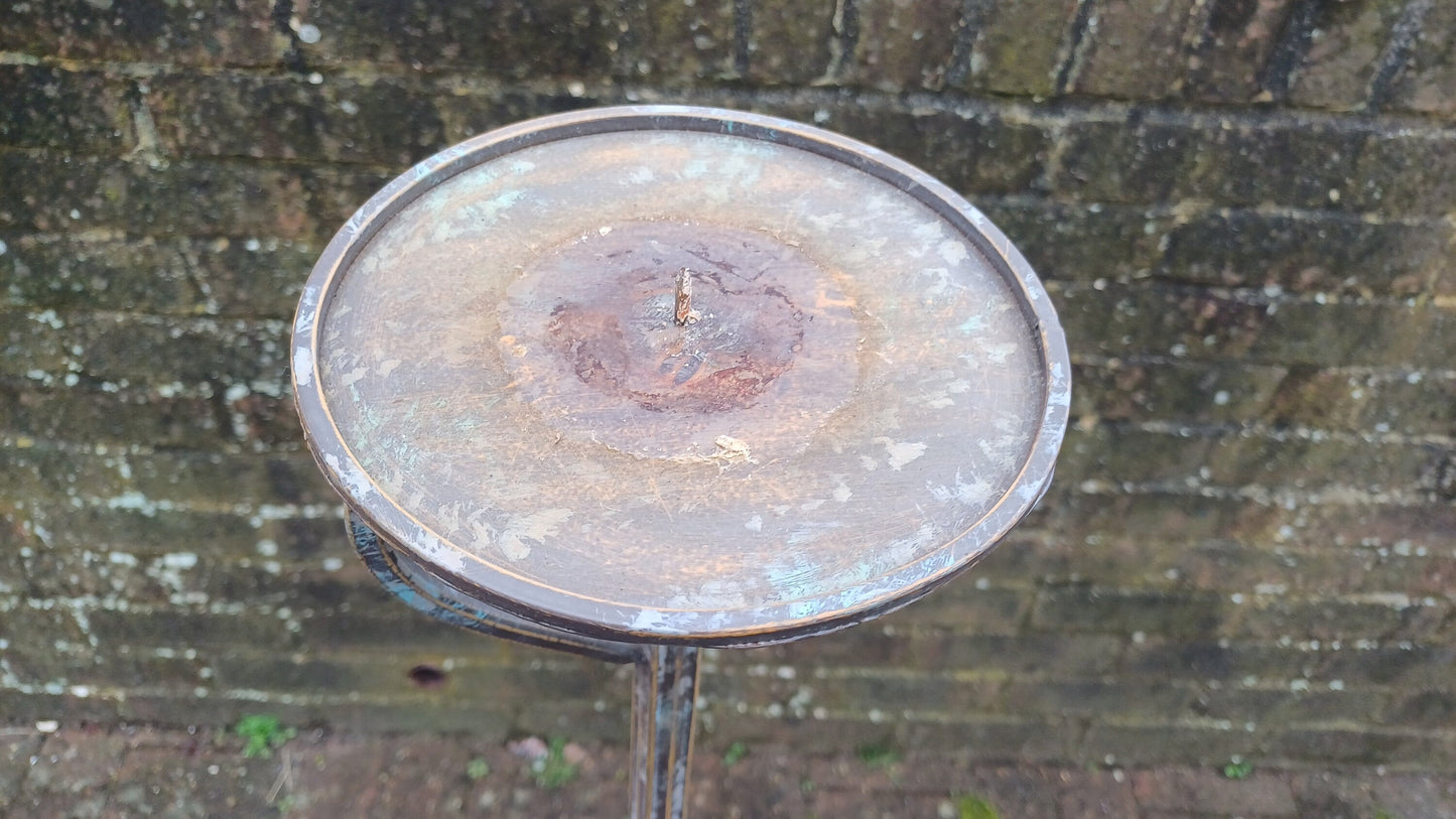 Huge Vintage Painted Iron Torchere Candlestick Tall Stand Bespoke Painted.