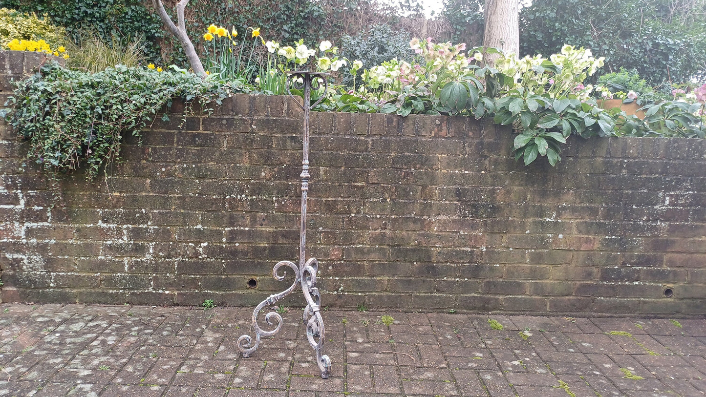 Huge Vintage Painted Iron Torchere Candlestick Tall Stand Bespoke Painted.