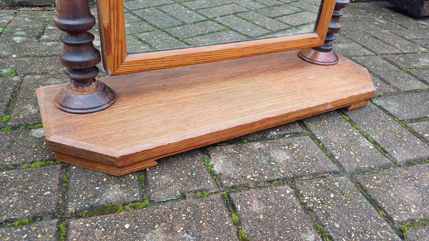 Vintage Pitch Pine Swing Dressing Table Mirror
