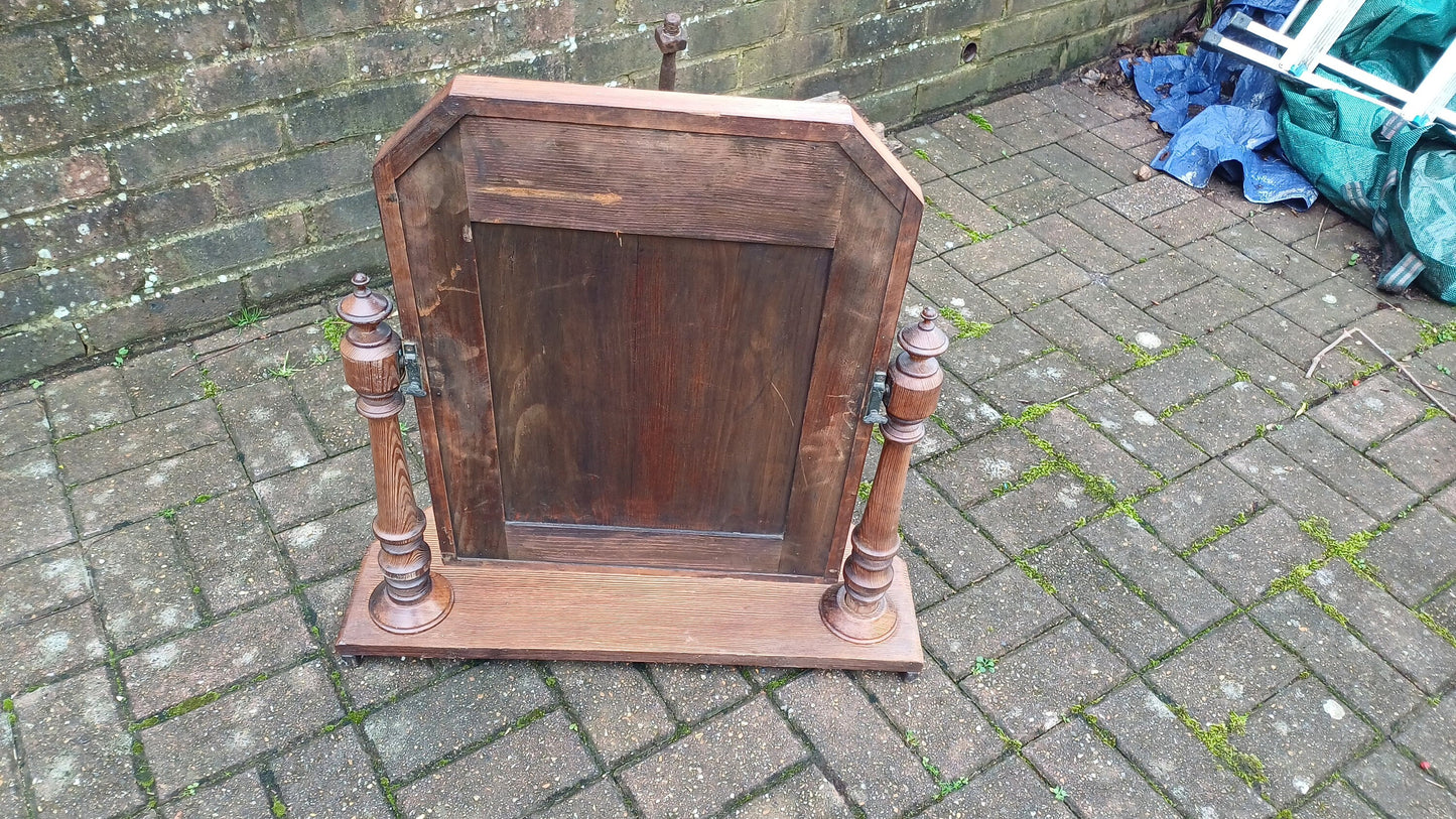 Vintage Pitch Pine Swing Dressing Table Mirror