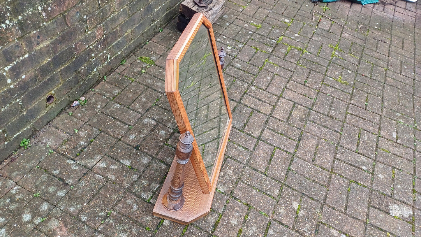 Vintage Pitch Pine Swing Dressing Table Mirror