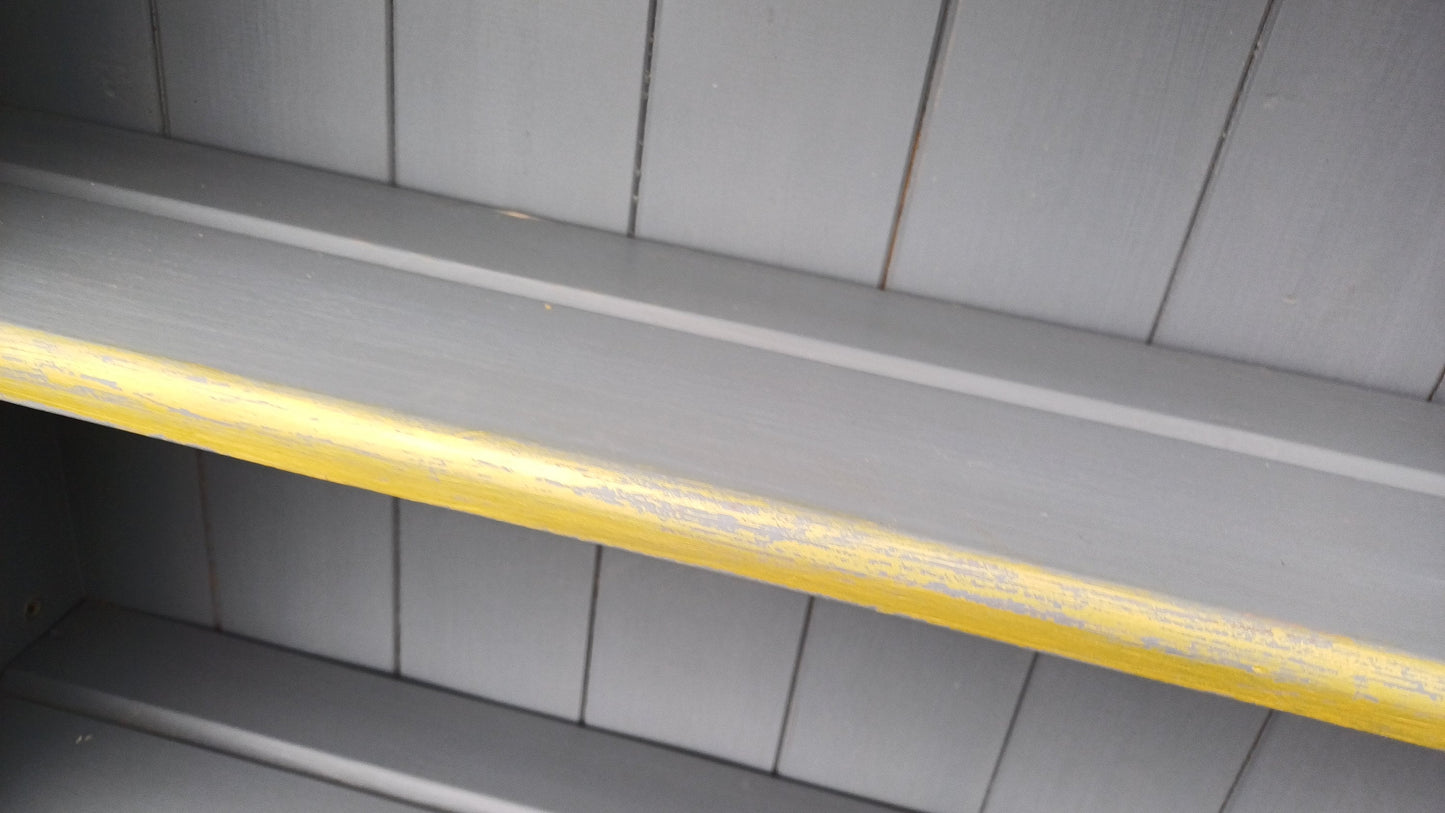 Superb Hand Painted Dark Grey Wall Shelves Gold Highlights Adjustable. Kitchen Bathroom etc