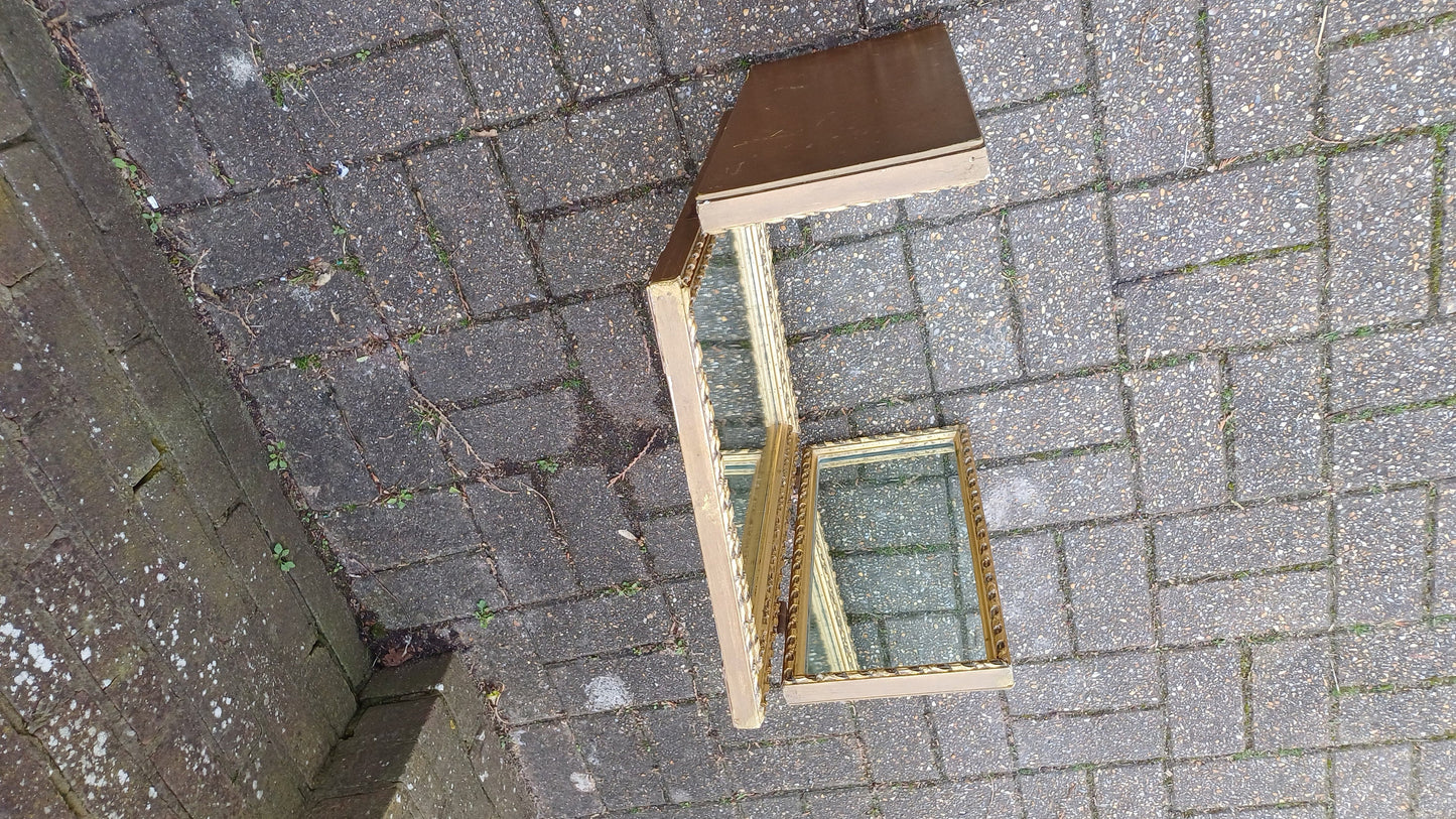 Vintage Gold Triple 60s Dressing Table Mirror Adjustable.