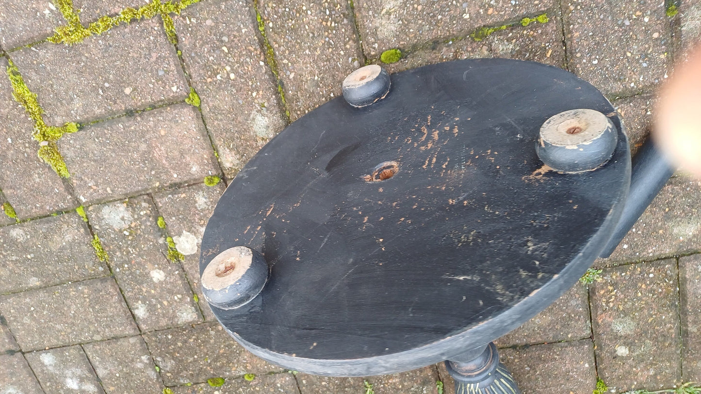 Vintage Black Hand Painted Wooden Stylish Standard Lamp 5 ft