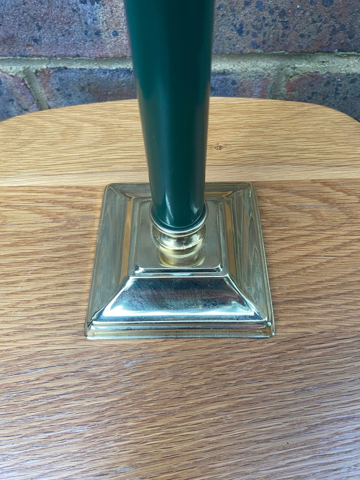 BHS vintage Green and Gold Table Lamp - metal and plastic - working order