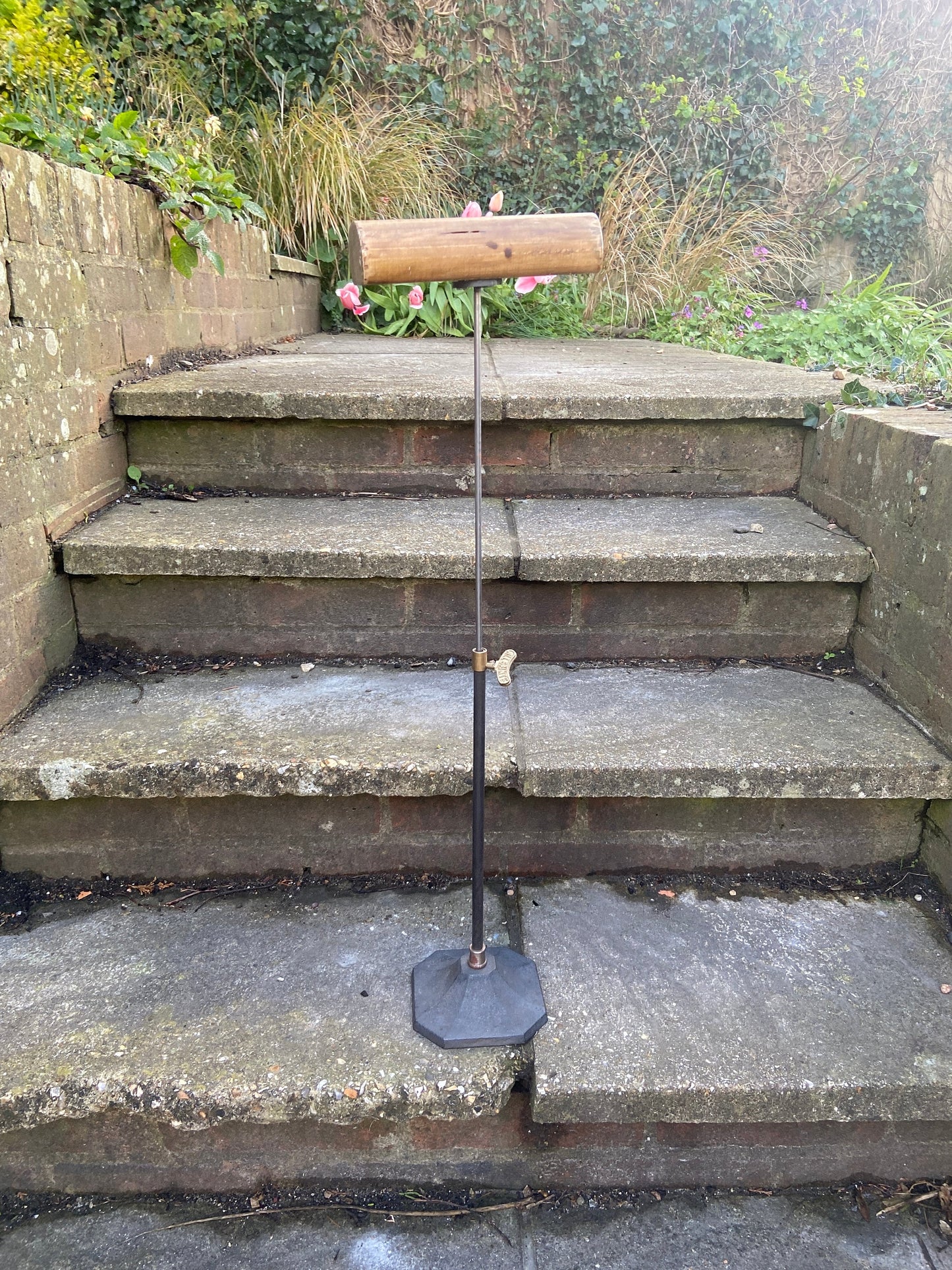 Antique style wood and metal hat stand, hat holder, jewellery stand, necklace holder - adjustable height
