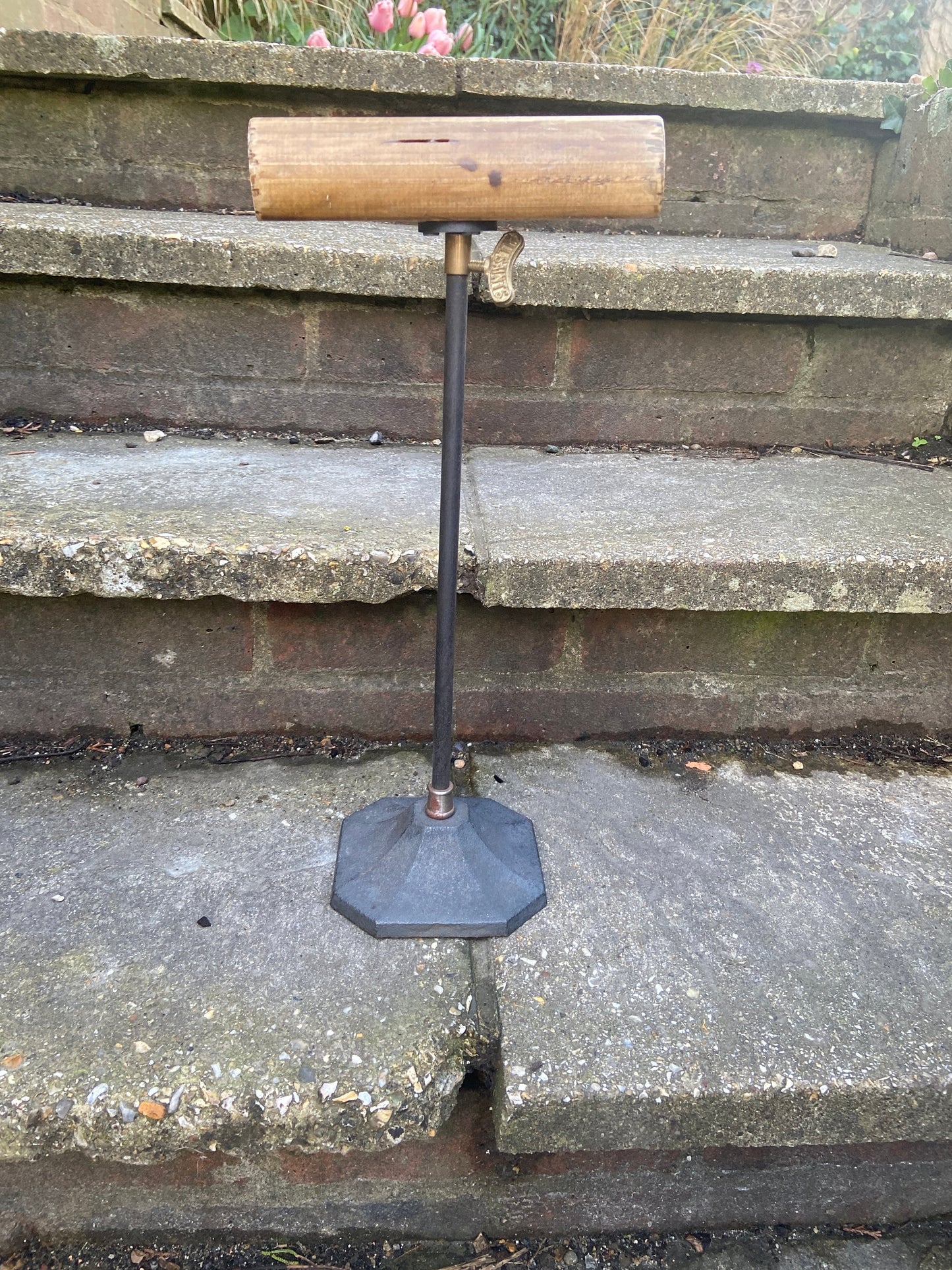 Antique style wood and metal hat stand, hat holder, jewellery stand, necklace holder - adjustable height