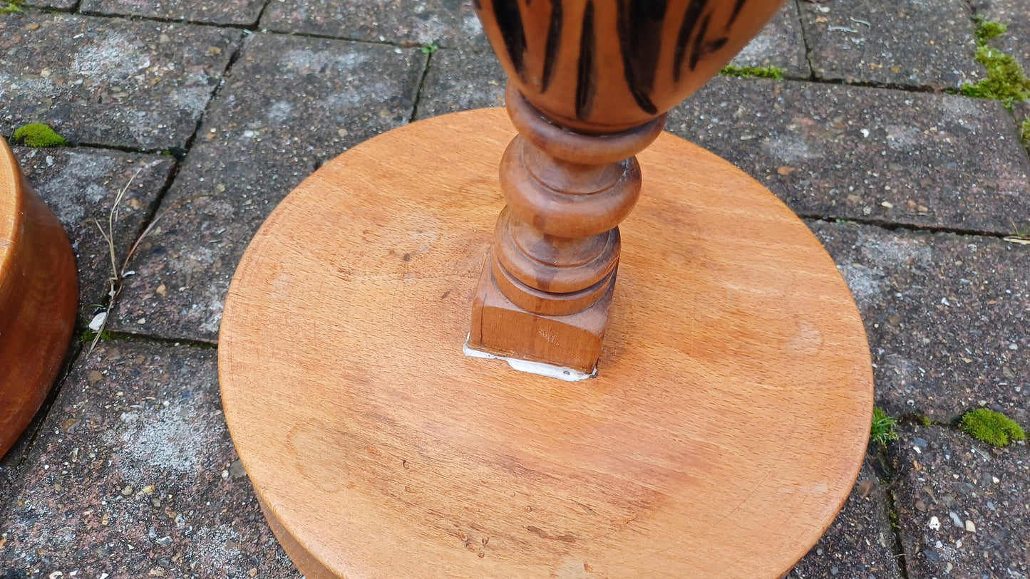 Pair Vintage Wooden Edwardian Upcycled Plant Holders. Upcycled from an Edwardian Sideboard