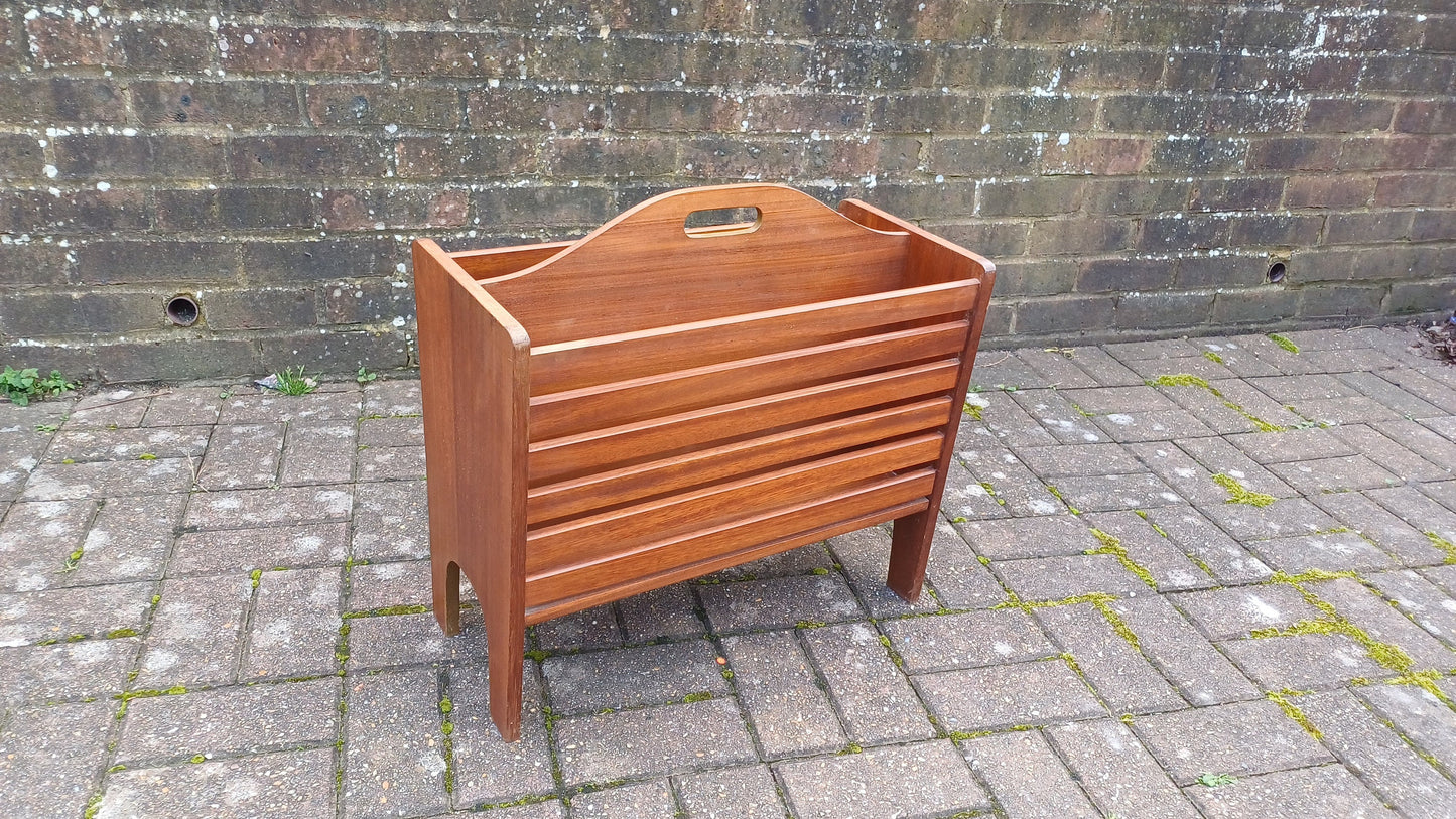 Very Large Vintage Retro Teak 60s Magazine Rack General Storage
