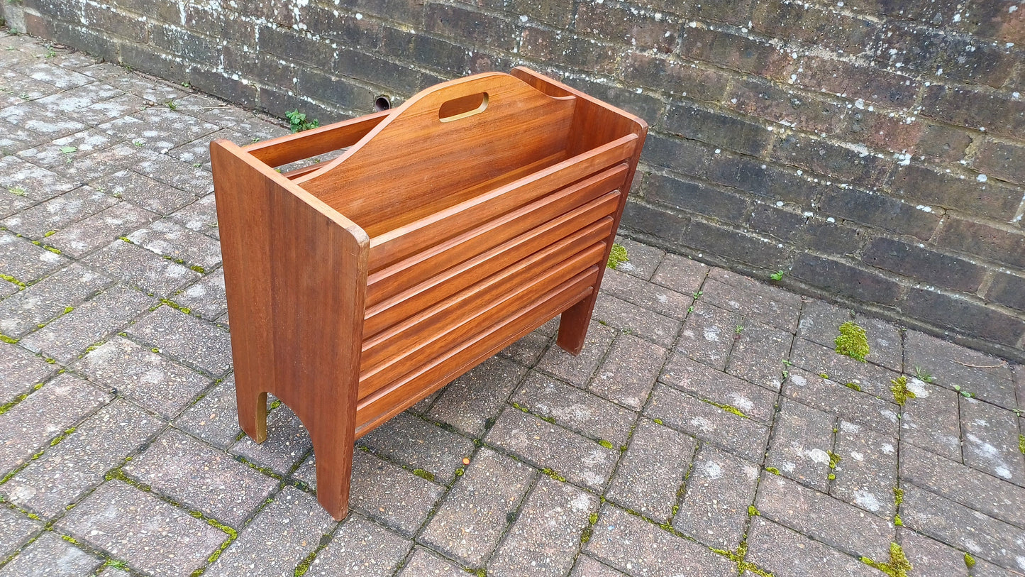 Very Large Vintage Retro Teak 60s Magazine Rack General Storage