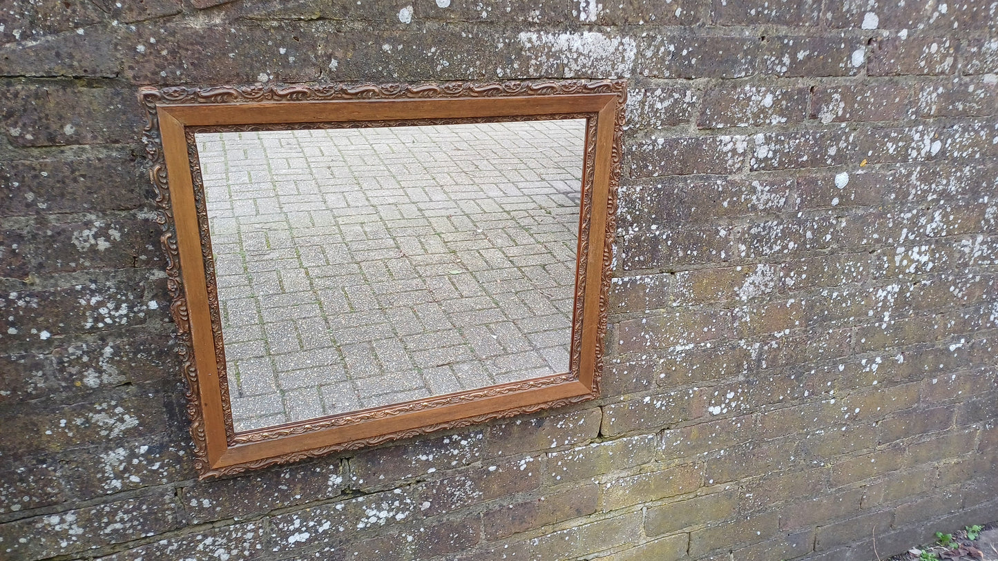 Wonderful Vintage Mixed Wood and Gesso Moulded Decorative Wall Mirror