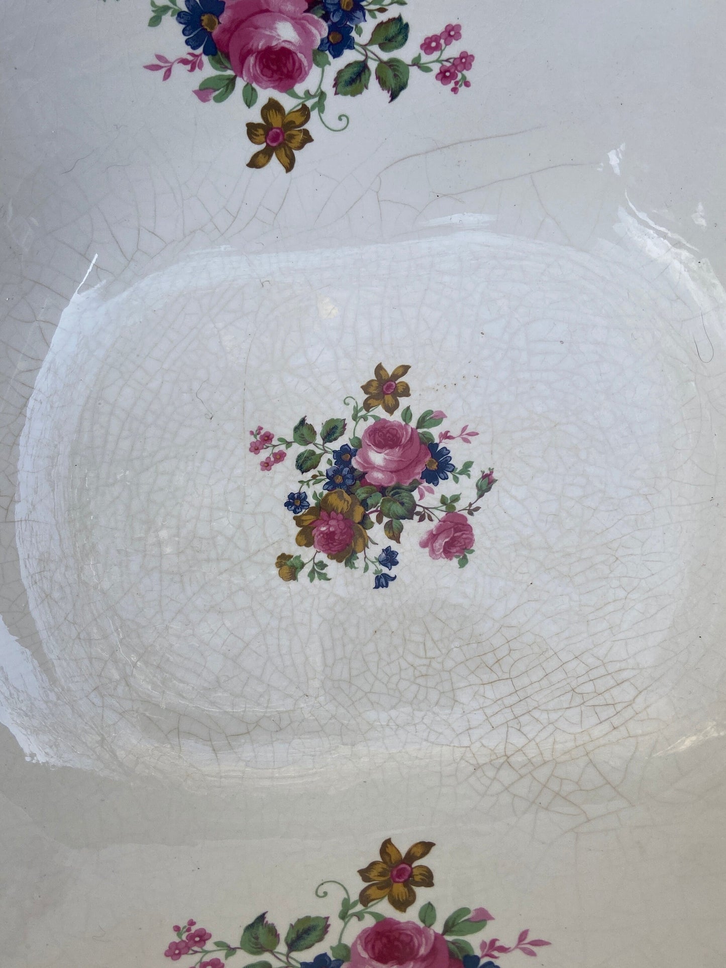 Large Vintage Floral Jug and Basin set, Ironstone, Made in England