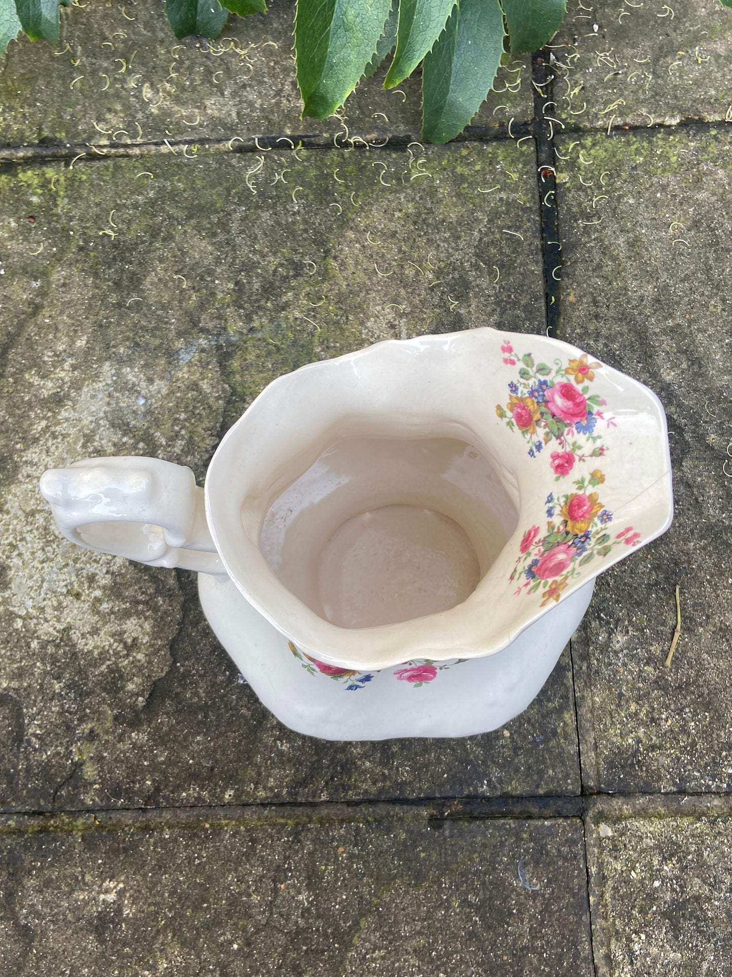 Large Vintage Floral Jug and Basin set, Ironstone, Made in England