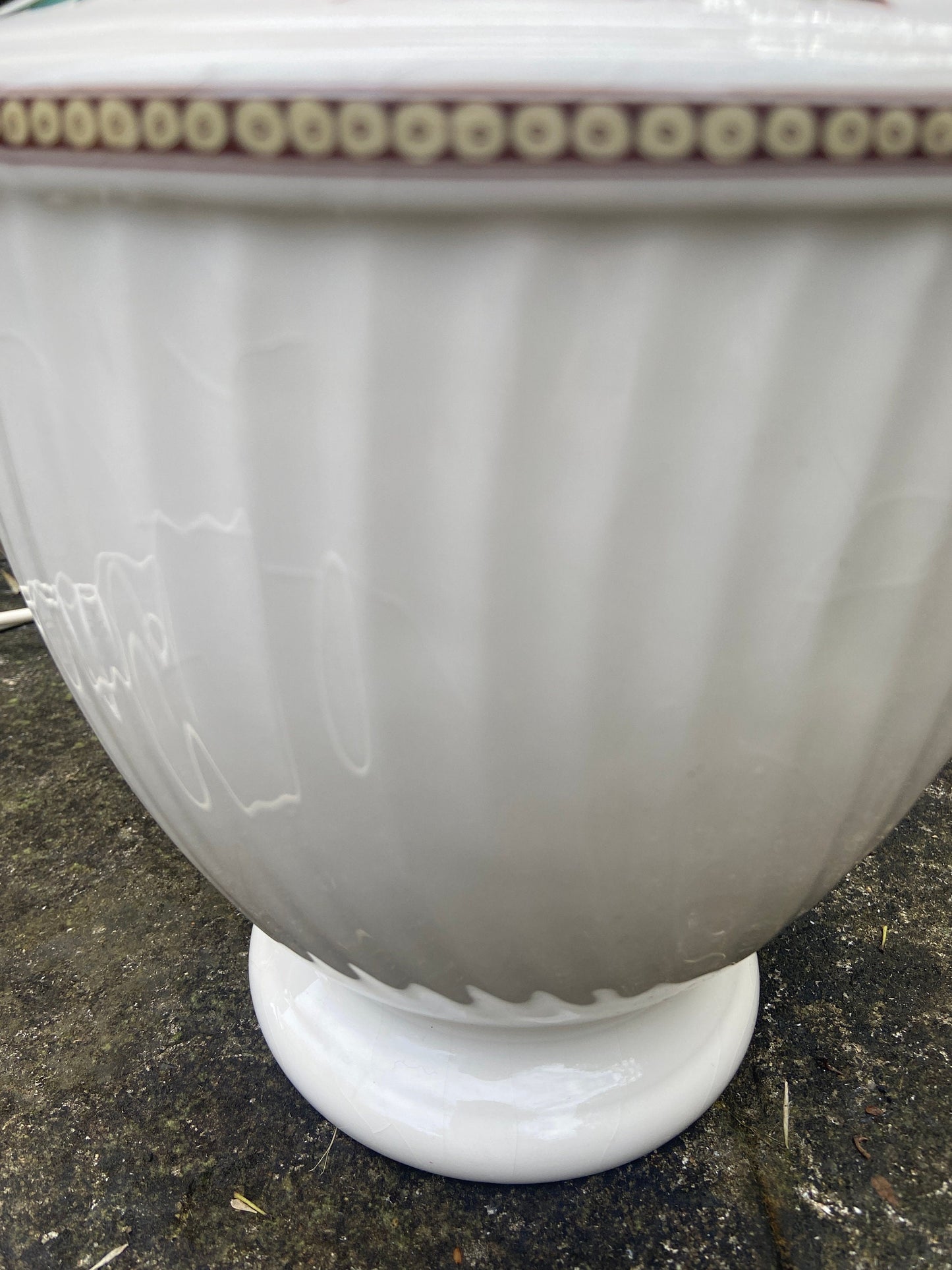 1920s Floral China Urn Style Lamp with floral transfers, excellent condition, working order, large size