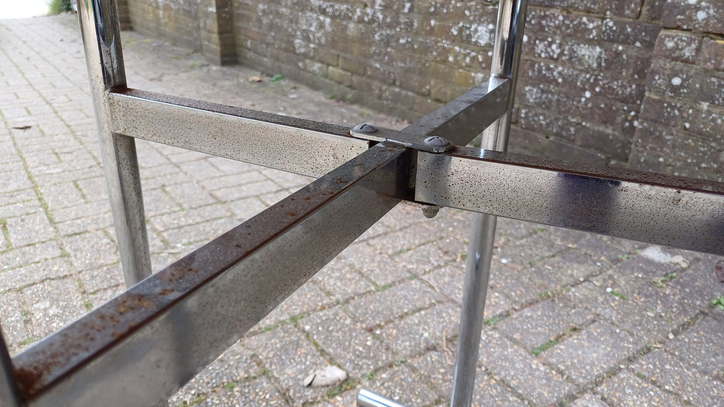 Vintage Retro Drop Leaf Dining Table Chrome Legs Formica