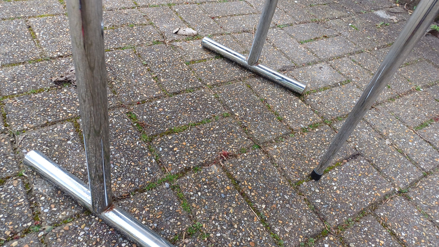 Vintage Retro Drop Leaf Dining Table Chrome Legs Formica