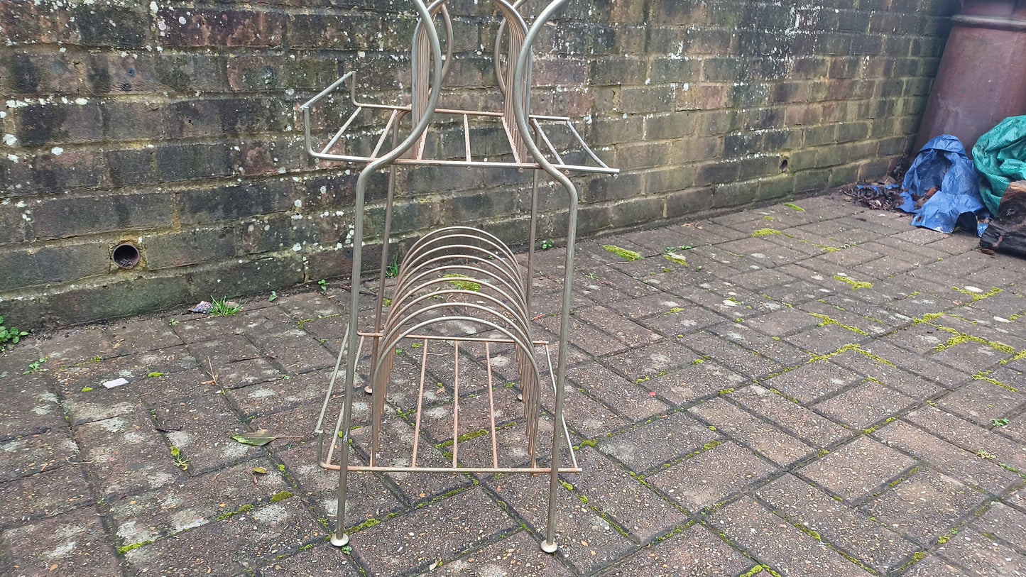 A Superb Vintage Retro 1960s 12 inch LP Metal Record Rack