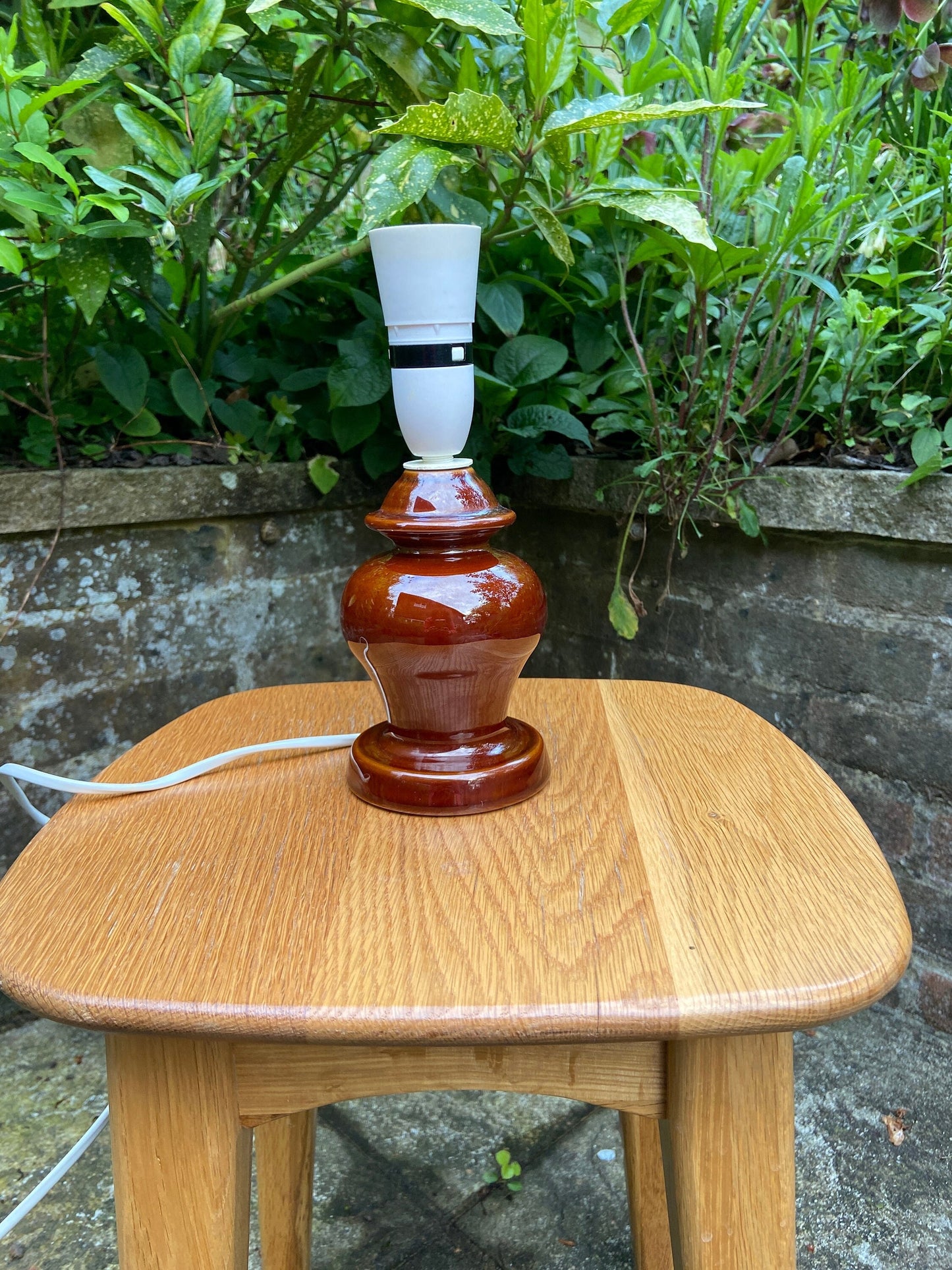 retro brown lamp working