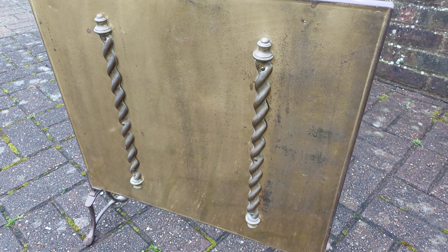 Vintage Brass Fire Screen Guard Fire Guard