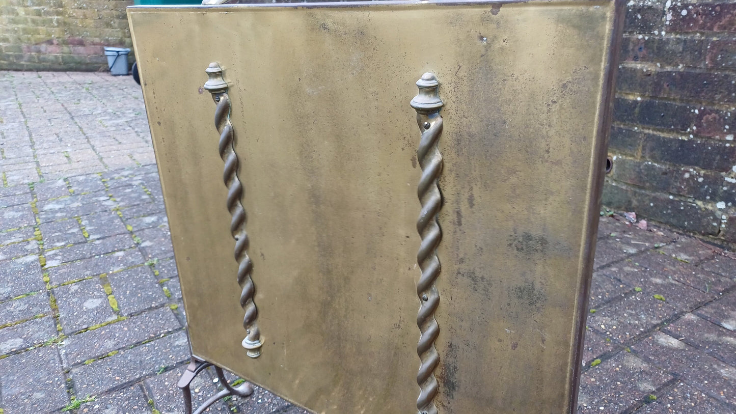 Vintage Brass Fire Screen Guard Fire Guard