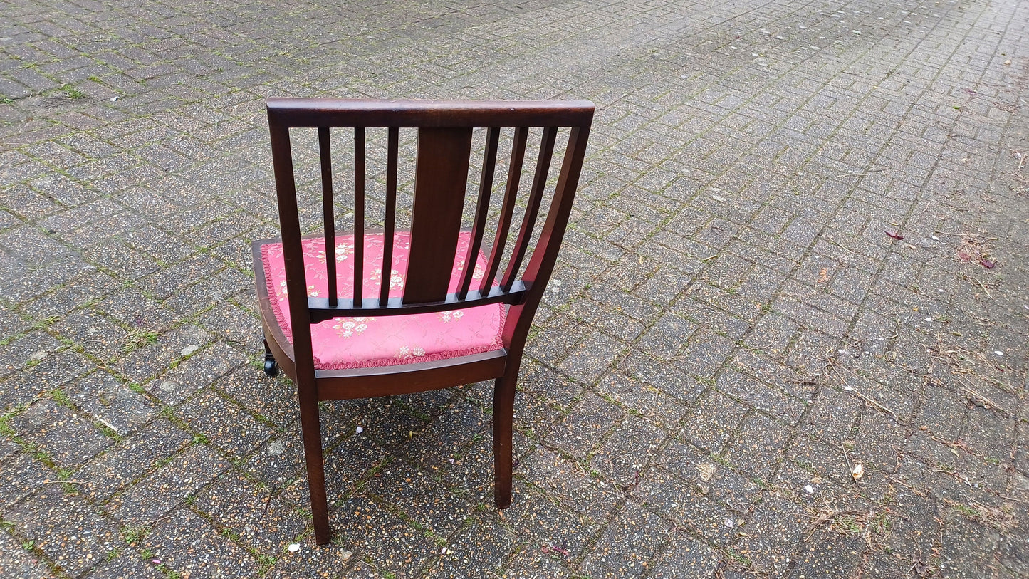 Vintage Inlaid Upholstered Occasional Bedroom Chair VGC